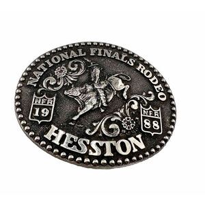 Vintage 1988 National Finals Rodeo Western Belt Buckle Fred‎ Fellows